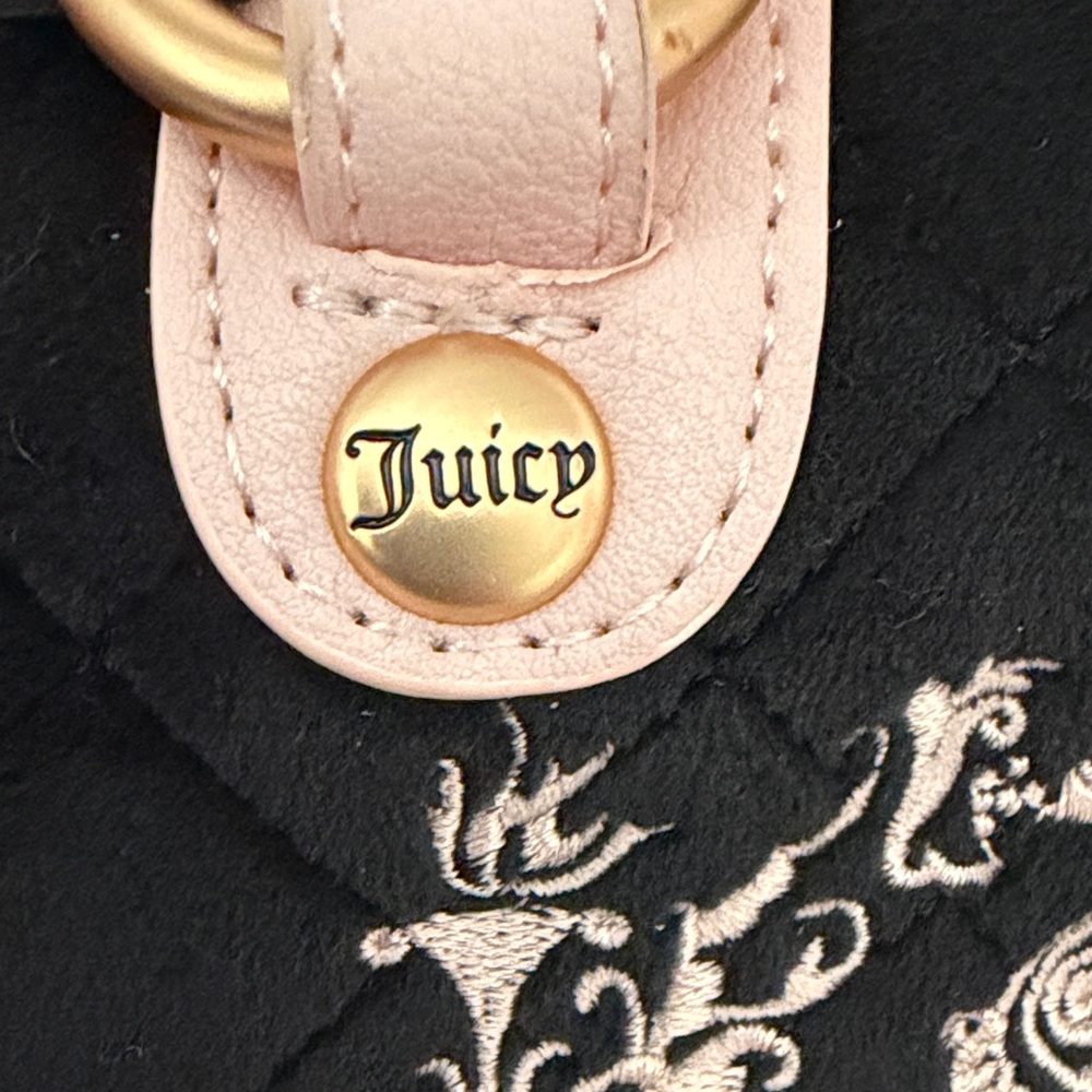 Juicy Couture | Velour Crest Satchel | Pink Black Y2K Glam | NWT - Picture 12 of 16